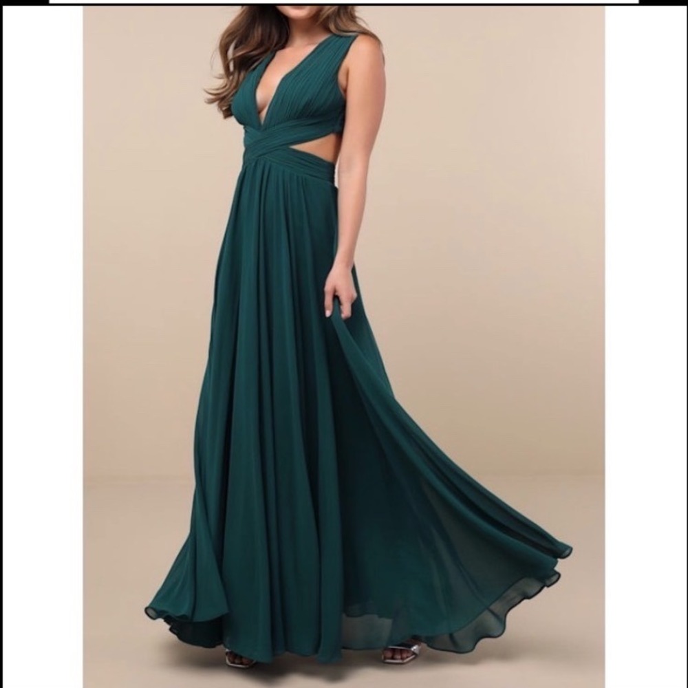 NWT Vivid Imagination Emerald Green Cutout Maxi Dress XS